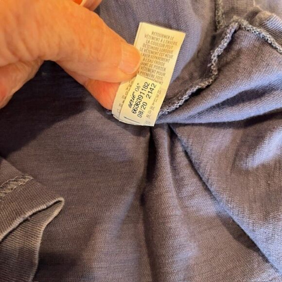 Aerie "Oh What Fun" Slub Tee 100% Cotton Blue Long Sleeve Men's Size Medium - Picture 9 of 10